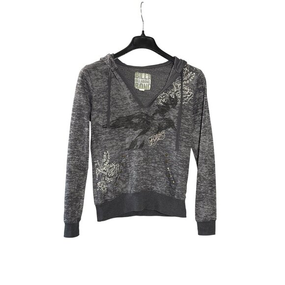 Billabong Womens Hoodie Hooded Sweatshirt Y2K Vintage Embroidered Size M Grunge - Picture 1 of 6